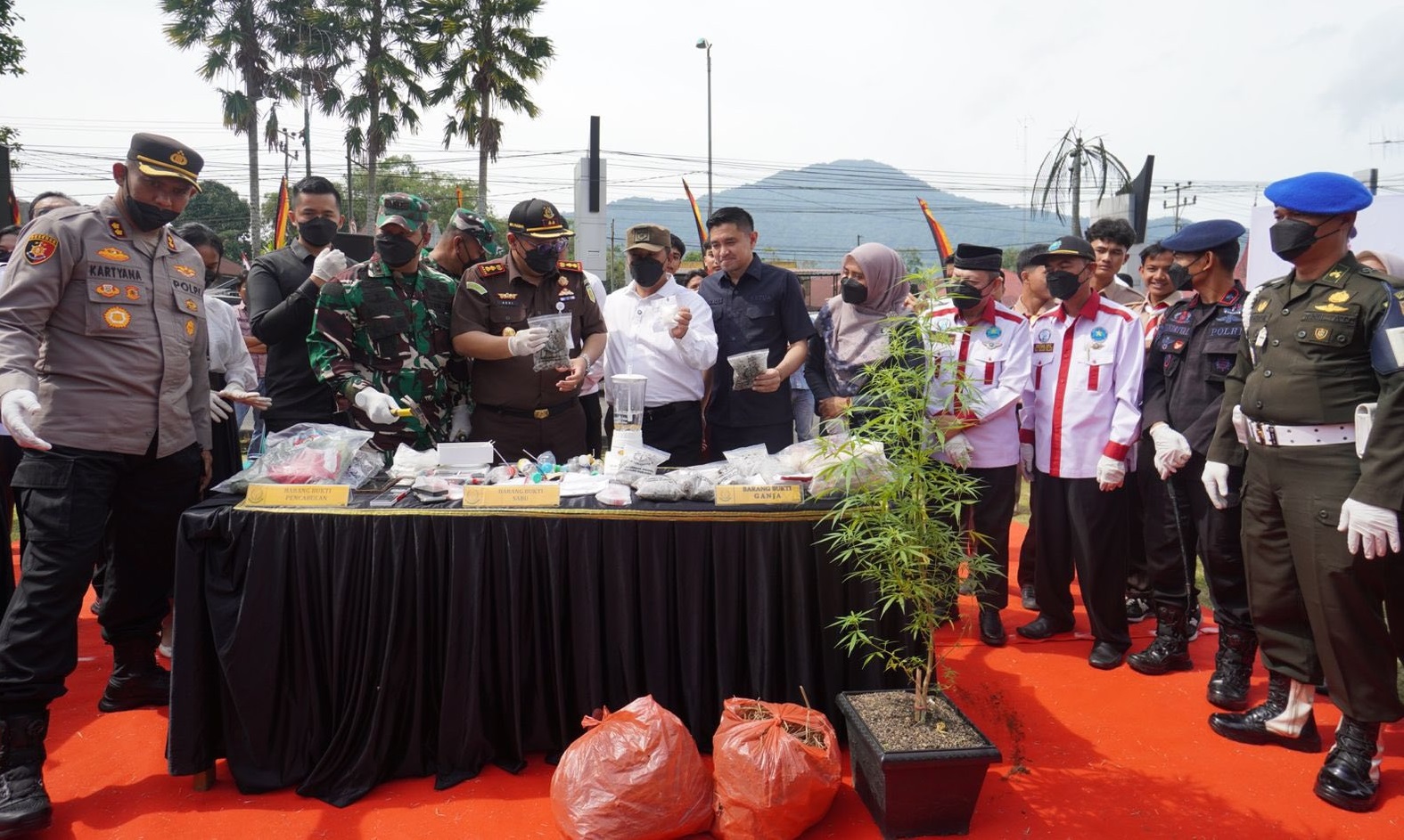 Kejari Padangpanjang Musnahkan 2 Kg Ganja dan 41 Gram Sabu