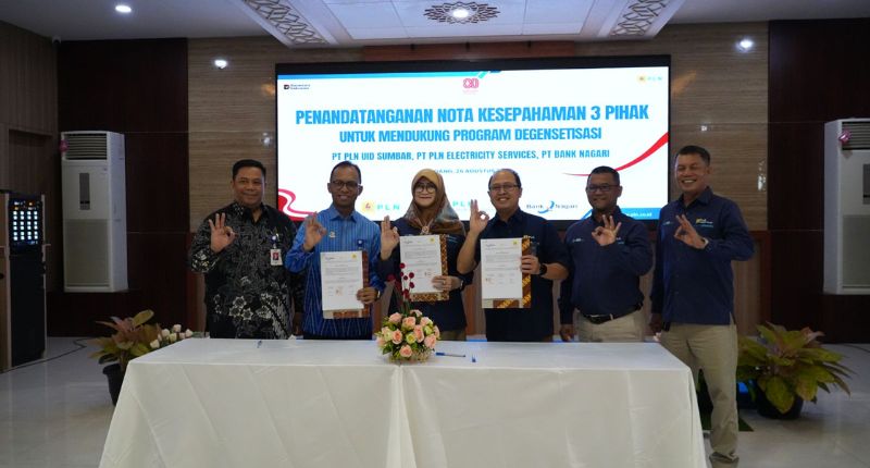Tingkatkan Daya Saing, Bank Nagari Dukung PLN Sumbar Degensetisasi