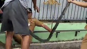 Warga Halangi Penertiban, Dorong Lurah ke Parit di Medan