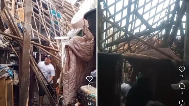 Hujan Deras Robohkan Rumah Tua di Matraman!