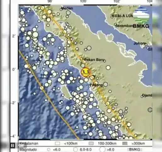 Empat Gempa Beruntun Guncang Agam dalam 60 Menit