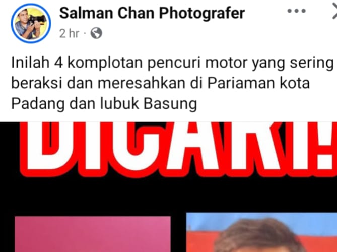 Unggah Foto Terduga Penggelap Motor, Fotografer Padang Terancam UU PDP?