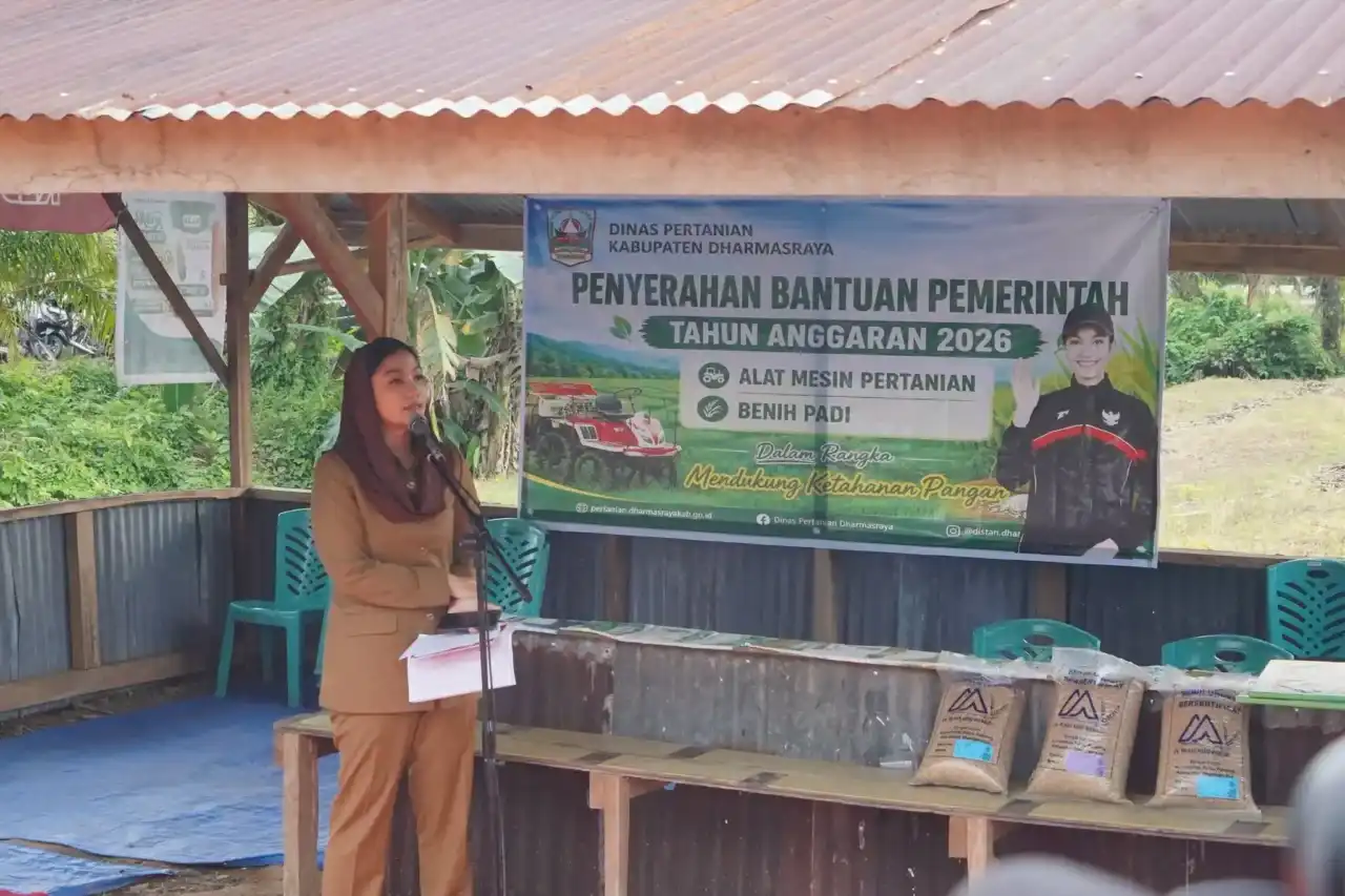 pemkab-dharmasraya-salurkan-traktor-dan-benih-padi-perkuat-produktivitas-pertanian