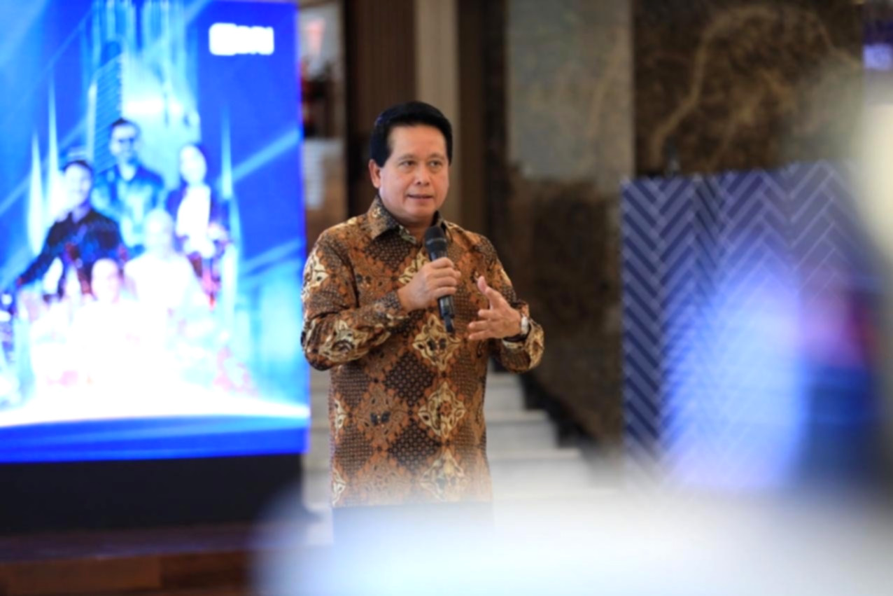 Perry Warjiyo saat memberikan keterangan resmi terkait jabatannya sebagai Gubernur Bank Indonesia.