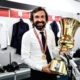 Andrea Pirlo saat memberikan instruksi di pinggir lapangan sebagai pelatih baru tim nasional Italia.