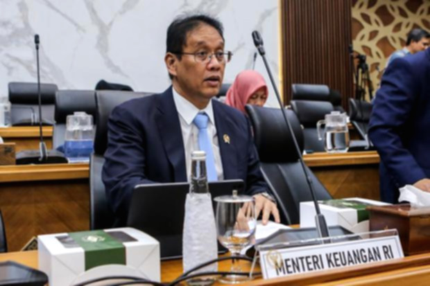 Menteri Keuangan Purbaya Yudhi Sadewa saat memberikan keterangan pers mengenai realisasi APBN