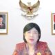 Pejabat Gubernur Sementara Bank Indonesia, Destry Damayanti, memberikan keterangan pers terkait stabilitas kebijakan moneter.