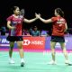 Ganda putri Indonesia Rachel Allessya Rose dan Febi Setianingrum beraksi di lapangan Kejuaraan Dunia BWF 2026.