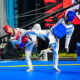 Atlet taekwondo Indonesia merayakan kemenangan sebagai juara umum di 8th Asian Taekwondo Open Championships 2026