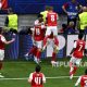 Pemain Arsenal melakukan sesi latihan di Stadion Emirates jelang laga pembuka Liga Primer Inggris melawan Coventry City.