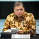 Menteri Koordinator Bidang Perekonomian Airlangga Hartarto memberikan keterangan terkait pengembangan ekosistem AI dan pusat data.
