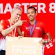 Agus Prayogo berlari di lintasan dalam ajang Merdeka Run 2026 di kawasan Istana Merdeka.
