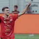 Alexander Jeremejeff merayakan gol saat pertandingan Persija Jakarta melawan Brisbane Roar di JIS