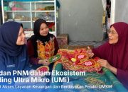 Asra, perajin sulam kasab asal Aceh, sedang menekuni kerajinan sulam manik-manik tradisional dengan penuh ketelitian.