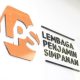 Logo Lembaga Penjamin Simpanan (LPS) dengan latar belakang kantor operasional