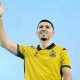Gelandang Bhayangkara Presisi Lampung FC Jefferson Brenes saat sesi latihan tim