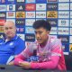 Penjaga gawang muda Persib Bandung, Fitrah Maulana, saat sesi latihan sebelum menghadapi Persija Jakarta.