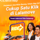 Tampilan antarmuka aplikasi Lalamove dan armada taksi listrik Green SM di jalanan Jakarta.