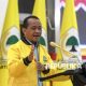 Ketua Umum Partai Golkar Bahlil Lahadalia memberikan keterangan pers terkait ambang batas parlemen di Istana Kepresidenan.