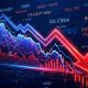 Grafik pergerakan Indeks Harga Saham Gabungan di layar monitor bursa efek
