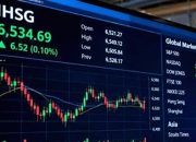 Grafik pergerakan Indeks Harga Saham Gabungan (IHSG) di layar monitor bursa efek