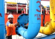 Aktivitas bongkar muat peti kemas di pelabuhan utama Indonesia untuk kebutuhan industri nasional.