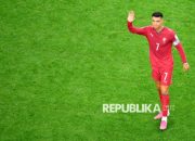Cristiano Ronaldo saat memperkuat tim nasional Portugal di lapangan