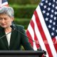 Menteri Luar Negeri Australia Penny Wong memberikan keterangan pers terkait kebijakan sanksi permukiman Tepi Barat.
